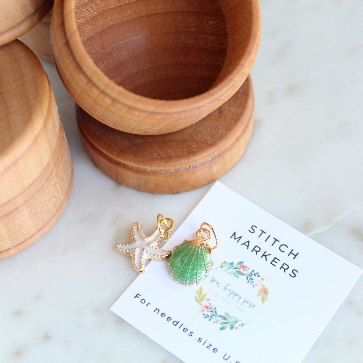 Wooden Notion Box with Stitch Markers