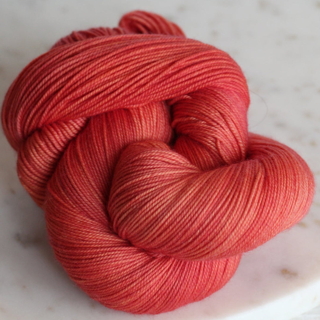 Coral skein of yarn 