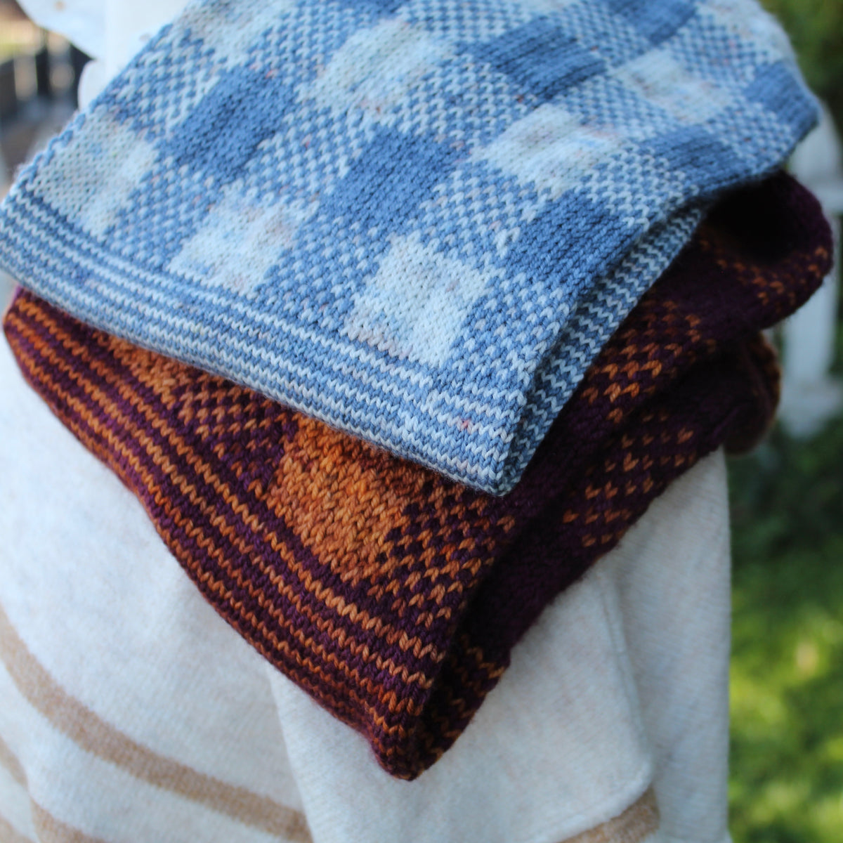 Buffalo Check Mobius Cowl Fingering Weight